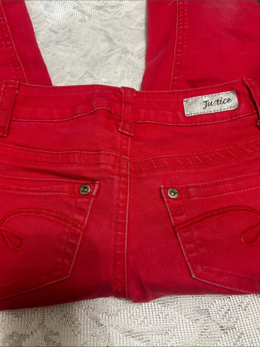 Justice Red Girls Jeans - Slim Fit
